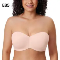 ストラップレスブラ 大きいサイズ 落ちない ワイヤー入り パッドなし シームレス