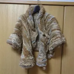 リアルファー ショートケープ ポンチョ ふわふわ 着物羽織