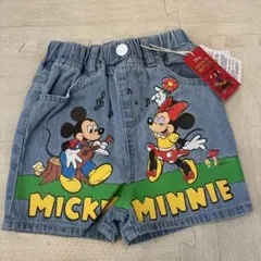ディズニー ミッキー ミニー デニムショーツ 90cm リトシー　新品タグ付き