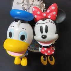 東京ディズニーランドのパペットドナルド ミニー キーチェーン