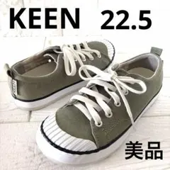 美品　KEEN スニーカー 22.5cm カーキ キャンバス キーンのサムネイル