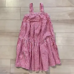 MANGO KIDS マンゴー ギンガムチェック ノースリーブ ワンピース 子供