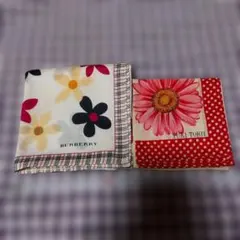 BURBERRY＆YUKI TORII ハンカチ 2枚セット 未使用＆訳あり