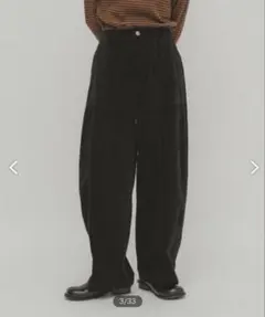 新品　タグ付き　今季 KBF ブラック コーデュロイコクーンパンツ　36