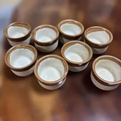 陶器 ぐい呑み 8個セット 刷毛目風