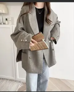 サイド スリット オーバーサイズ ダブルジャケット Mサイズ