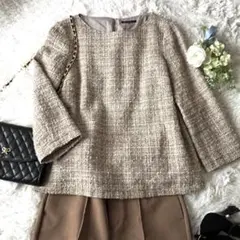 23区 ツイードプルオーバー ノーカラートップスMサイズ