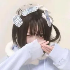 ぬた。　サブカル　水色界隈　水色系統 天使界隈 刺繡　絆創膏　ヘアクリップ