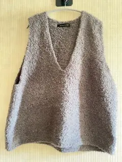 ミズイロインド ヘアリーVネックベストライトグレー 完売