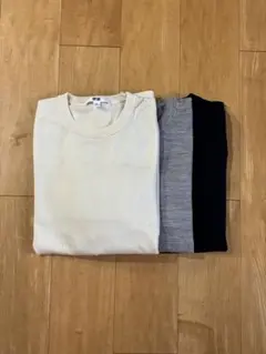 ユニクロファイン メリノクルーネック3点セット レディースMサイズ