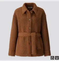★新品未使用★ UNIQLO U ボアフリースショートコート ブラウンLサイズ