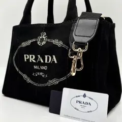 極美品 ギャラ有 プラダ カナパ S ハンドバッグ ショルダー 2way 黒