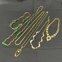 【T】お買い得　メッキネックレス　まとめ　6点セット