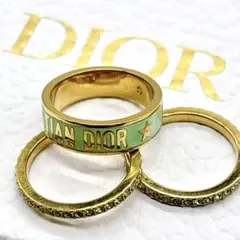 美品✨DIOR CODE ディオール リングセット クリスタル ゴールド 3連