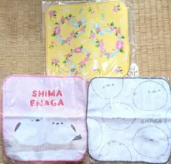 シマエナガ　花　ミニタオル　3枚セット