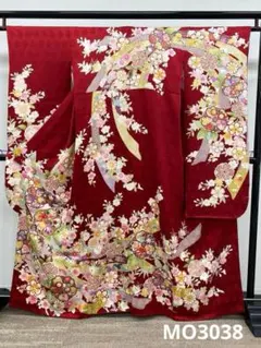 振袖 仮絵羽 金駒 金彩 紋意匠 梅 鶴 正絹 未仕立て品 MOK778 - メルカリ