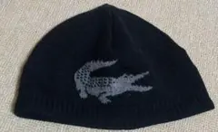 新品同様 LACOSTE ラコステ ニットキャップ　黒　日本製