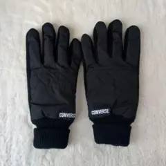 CONVERSE ブラック手袋 キルティング 約24cm