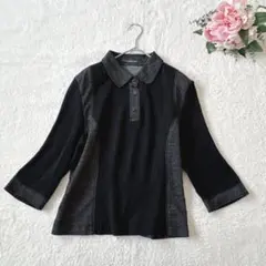 レディース　トップス　リブ編みカットソー　 七分袖　肩パッド付き　11