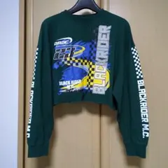 WEGO グリーン 長袖 クロップド トップス ロゴ　フリーサイズのサムネイル