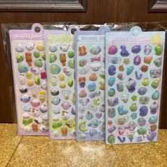 3Dシール ぷっくりシール 立体 シール帳 ぷくぷくシール 4枚セット