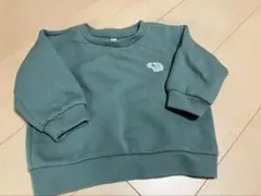 無印良品　グリーン動物刺繍トレーナー サイズ90