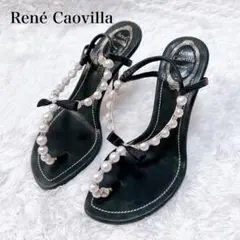 René Caovilla レネカオヴィラ　パール リボン　トングサンダルのサムネイル