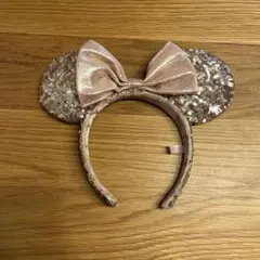 ミニーちゃん　カチューシャ　スパンコール　ピンク