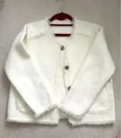 ホワイト ノーカラージャケット