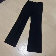 【コムサイズム】ブラックスラックス　ウールパンツ