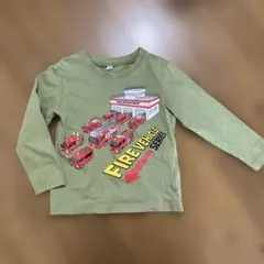 消防車デザイン長袖カットソー 110