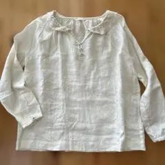 Studio clip コットンレース襟　リネンブラウス