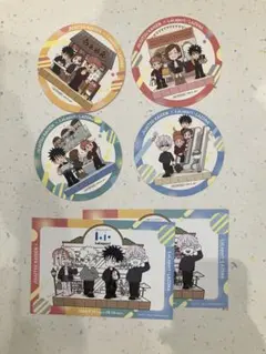【4枚＋おまけ】呪術廻戦 コースター 五条悟 虎杖悠仁 伏黒恵 釘崎野薔薇
