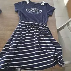 【美品】mezzo piano 半袖ワンピース　 160cm mezzo piano Junior メゾピアノジュニア(mezzo junior)セーラー