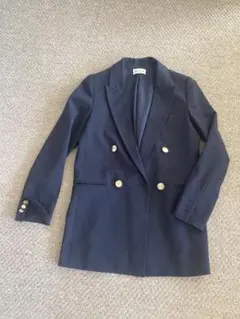 PLST ネイビー ダブル ジャケット S 紺