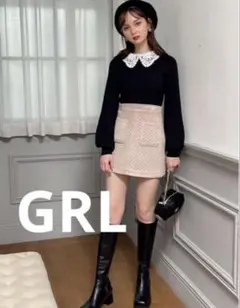 【最終値下げ中】GRL キルティング台形ミニスカート