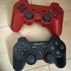 SONY PS3 コントローラー 赤 黒