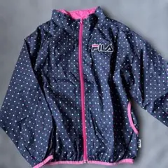 FILA 女の子 ドット柄ウインドブレーカーネイビー140