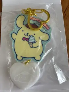 ポムポムプリン アクリルキーホルダー ハート型ミラー付き