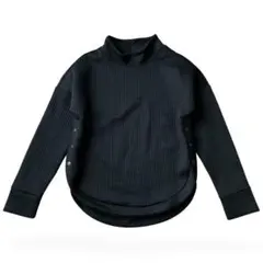 ZARA　ザラ　スウェット　ハイネック　リブ　黒　無地　両サイドスリット