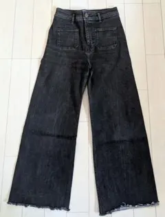 ZARA ダークグレー ワイドレッグデニム