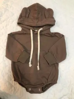 ブラウン クマ耳ロンパース　韓国子供服　80cm