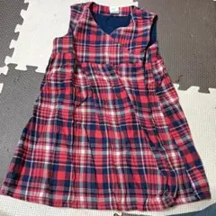 H&M チェック柄ノースリーブスカート 92　ジャンパースカート