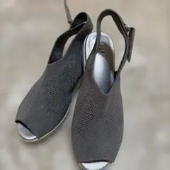 【美品】fitft ニットスリングバックサンダル グレー　fitfit 厚底