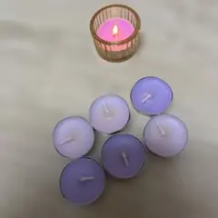 紫と白のティーライトキャンドル 6個セット