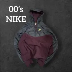 も*ろ様 00’s NIKE SPORTSWEAR ハーフジップ フーディー パ