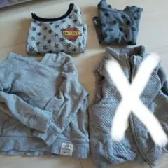 ベビー トップス グレー ３枚セット 80
