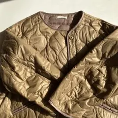 フリークスストア　キルティングライナージャケット　ノーカラー　中綿　カーキ