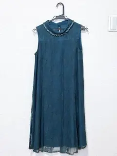 レース パーティードレス ノースリーブ　結婚式　お呼ばれ