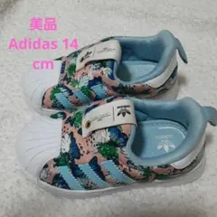 美品　アディダス　オリジナル　キッズ　スニーカー　スリッポン　14cm